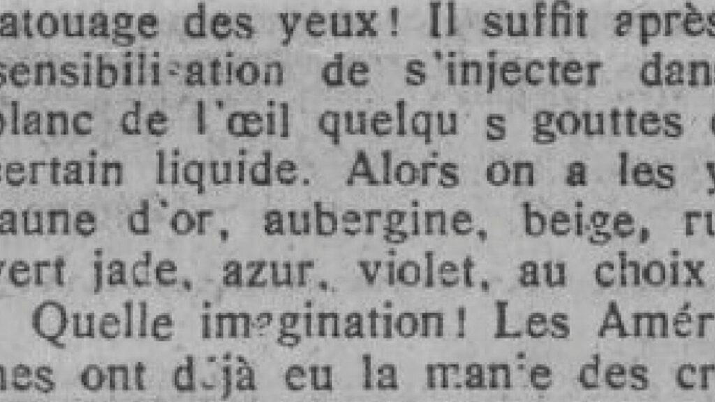 Lire la suite à propos de l’article En 1929, on se tatoue déjà le blanc de l’oeil !